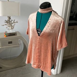 NWT ALC velvet deep v Blaise top size 6, pink
